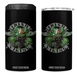 Funny Irish Viking 4 in 1 Can Cooler Tumbler Vintage Shamrock Celtic Viking Skull TS11 One Size: 16 oz Black Print Your Wear