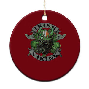 Funny Irish Viking Ceramic Ornament Vintage Shamrock Celtic Viking Skull TS11 1pc Red Print Your Wear