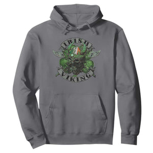 Funny Irish Viking Hoodie Vintage Shamrock Celtic Viking Skull TS11 Charcoal Print Your Wear