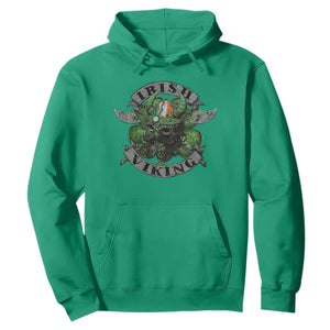 Funny Irish Viking Hoodie Vintage Shamrock Celtic Viking Skull TS11 Irish Green Print Your Wear