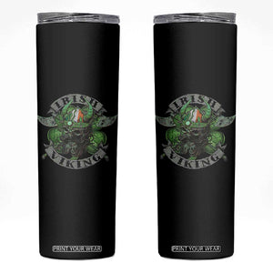 Funny Irish Viking Skinny Tumbler Vintage Shamrock Celtic Viking Skull TS11 Black Print Your Wear