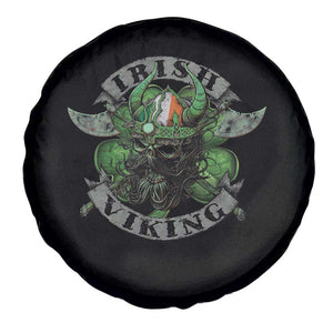 Funny Irish Viking Spare Tire Cover Vintage Shamrock Celtic Viking Skull TS11 Print Your Wear