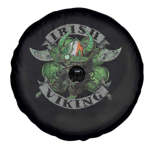 Funny Irish Viking Spare Tire Cover Vintage Shamrock Celtic Viking Skull TS11 Print Your Wear