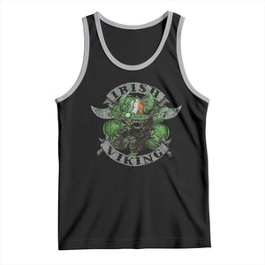 Funny Irish Viking Tank Top Vintage Shamrock Celtic Viking Skull TS11 Black Athletic Heather Print Your Wear