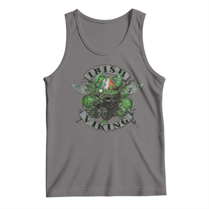 Funny Irish Viking Tank Top Vintage Shamrock Celtic Viking Skull TS11 Deep Heather Print Your Wear