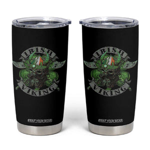 Funny Irish Viking Tumbler Cup Vintage Shamrock Celtic Viking Skull TS11 Black Print Your Wear