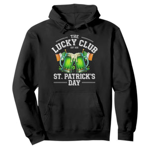 Funny St Patrick's Day Irish Beer Drinking Hoodie The Lucky Beer Club Ireland Flag TS11 Black Print Your Wear