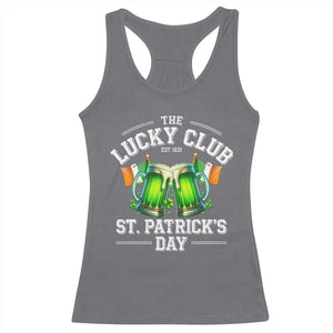 Funny St Patrick's Day Irish Beer Drinking Racerback Tank Top The Lucky Beer Club Ireland Flag TS11 Charcoal Print Your Wear