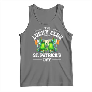 Funny St Patrick's Day Irish Beer Drinking Tank Top The Lucky Beer Club Ireland Flag TS11 Black Heather Print Your Wear