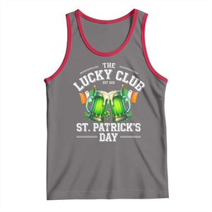 Funny St Patrick's Day Irish Beer Drinking Tank Top The Lucky Beer Club Ireland Flag TS11 Deep Heather Red Print Your Wear