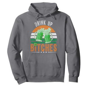 Funny St Patrick's Day Irish Beer Drinking Hoodie Drink Up Bitches Beer Mug TS11 Charcoal Print Your Wear