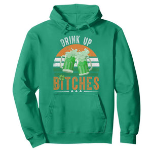 Funny St Patrick's Day Irish Beer Drinking Hoodie Drink Up Bitches Beer Mug TS11 Irish Green Print Your Wear