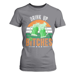 Funny St Patrick's Day Irish Beer Drinking T Shirt For Women Drink Up Bitches Beer Mug TS11 Charcoal Print Your Wear