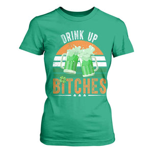 Funny St Patrick's Day Irish Beer Drinking T Shirt For Women Drink Up Bitches Beer Mug TS11 Irish Green Print Your Wear