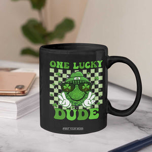 Funny One Lucky Dude St Patrick's Day Coffee Mug Checkerboard Shamrock TS11 Print Your Wear
