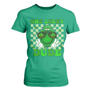 Funny One Lucky Dude St Patrick's Day T Shirt For Women Checkerboard Shamrock TS11 Irish Green Print Your Wear