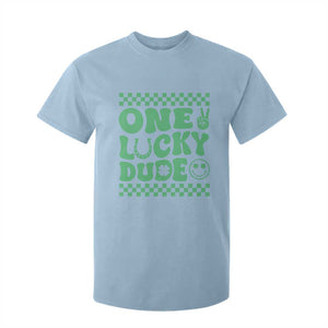 Funny One Lucky Dude T Shirt For Kid St Patrick's Day Clover Horseshoe TS11 Light Blue Print Your Wear