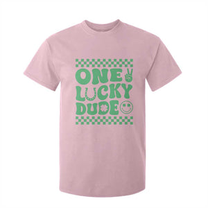 Funny One Lucky Dude T Shirt For Kid St Patrick's Day Clover Horseshoe TS11 Light Pink Print Your Wear