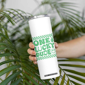 Funny One Lucky Dude Skinny Tumbler St Patrick's Day Clover Horseshoe TS11 Print Your Wear