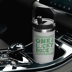 Funny One Lucky Dude Flip Straw Tumbler St Patrick's Day Clover Horseshoe TS11 Print Your Wear