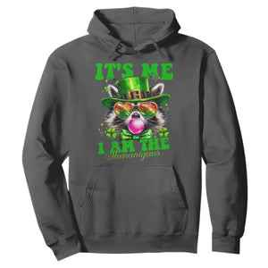 Funny It's Me I Am The Shenanigans Hoodie St Patrick's Day Racoon Shamrock TS11 Dark Heather Print Your Wear