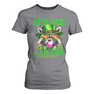 Funny It's Me I Am The Shenanigans T Shirt For Women St Patrick's Day Racoon Shamrock TS11 Charcoal Print Your Wear