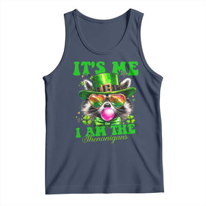 Funny It's Me I Am The Shenanigans Tank Top St Patrick's Day Racoon Shamrock TS11 Navy Print Your Wear