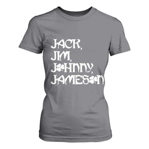 Jack Jim Johnny Jameson St Patricks Day Whiskey Shamrock T Shirt For Women TS11 Charcoal Print Your Wear
