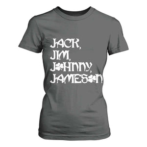 Jack Jim Johnny Jameson St Patricks Day Whiskey Shamrock T Shirt For Women TS11 Dark Heather Print Your Wear