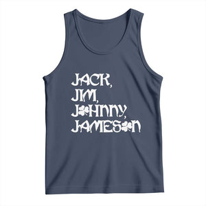 Jack Jim Johnny Jameson St Patricks Day Whiskey Shamrock Tank Top TS11 Navy Print Your Wear