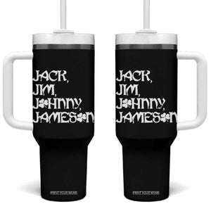 Jack Jim Johnny Jameson St Patricks Day Whiskey Shamrock Tumbler With Handle TS11 One Size: 40 oz Black Print Your Wear