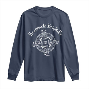St Brigids Day Long Sleeve Shirt Beannacht Brighdhe Gaelic Irish Imbolc TS11 Navy Print Your Wear