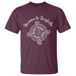 St Brigids Day T Shirt Beannacht Brighdhe Gaelic Irish Imbolc TS11 Maroon Print Your Wear