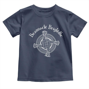 St Brigids Day Toddler T Shirt Beannacht Brighdhe Gaelic Irish Imbolc TS11 Navy Print Your Wear