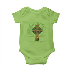 Christ St Patrick Pray For Us Christian Catholic Religious Celtic Cross Baby Onesie TS11 Lime Print Your Wear