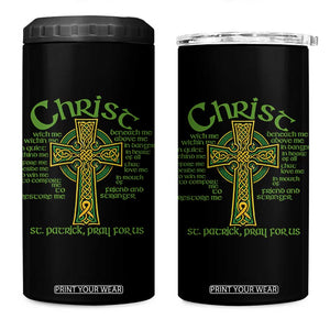 Christ St Patrick Pray For Us Christian Catholic Religious Celtic Cross 4 in 1 Can Cooler Tumbler TS11 One Size: 16 oz Black Print Your Wear