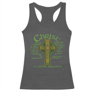 Christ St Patrick Pray For Us Christian Catholic Religious Celtic Cross Racerback Tank Top TS11 Dark Heather Print Your Wear
