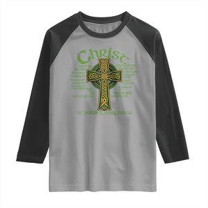 Christ St Patrick Pray For Us Christian Catholic Religious Celtic Cross Raglan Shirt TS11 Sport Gray Black Print Your Wear