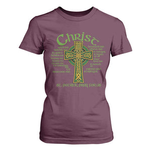 Christ St Patrick Pray For Us Christian Catholic Religious Celtic Cross T Shirt For Women TS11 Maroon Print Your Wear