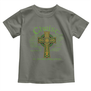 Christ St Patrick Pray For Us Christian Catholic Religious Celtic Cross Toddler T Shirt TS11 Military Green Print Your Wear