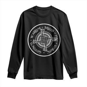 St Brigids Day Long Sleeve Shirt Warrior Brigid Fire Imbloc Goddess Gaelic Willow Cross TS11 Black Print Your Wear