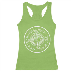 St Brigids Day Racerback Tank Top Warrior Brigid Fire Imbloc Goddess Gaelic Willow Cross TS11 Lime Print Your Wear