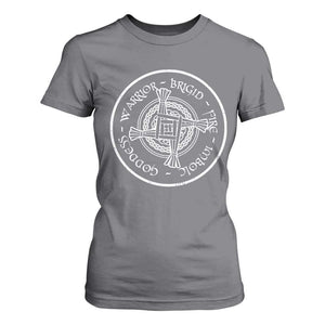 St Brigids Day T Shirt For Women Warrior Brigid Fire Imbloc Goddess Gaelic Willow Cross TS11 Charcoal Print Your Wear
