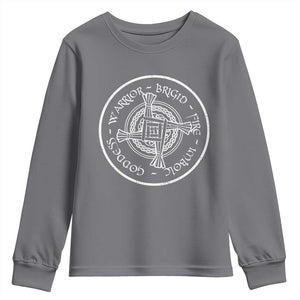 St Brigids Day Youth Sweatshirt Warrior Brigid Fire Imbloc Goddess Gaelic Willow Cross TS11 Charcoal Print Your Wear