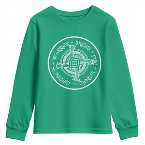 St Brigids Day Youth Sweatshirt Warrior Brigid Fire Imbloc Goddess Gaelic Willow Cross TS11 Irish Green Print Your Wear