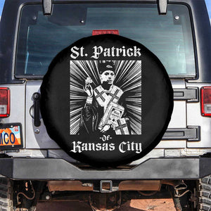 St Patrick Of Kansas City Spare Tire Cover Funny St Patricks Day Missouri State Football Fan TS11 No hole Black Print Your Wear
