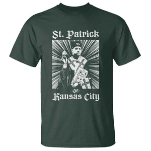St Patrick Of Kansas City T Shirt Funny St Patricks Day Missouri State Football Fan TS11 Dark Forest Green Print Your Wear