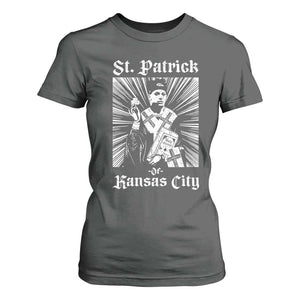 St Patrick Of Kansas City T Shirt For Women Funny St Patricks Day Missouri State Football Fan TS11 Dark Heather Print Your Wear