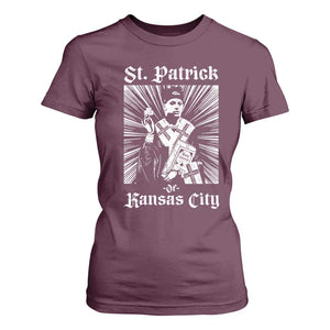 St Patrick Of Kansas City T Shirt For Women Funny St Patricks Day Missouri State Football Fan TS11 Maroon Print Your Wear
