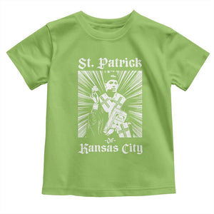 St Patrick Of Kansas City Toddler T Shirt Funny St Patricks Day Missouri State Football Fan TS11 Lime Print Your Wear